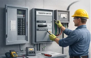 generator changeover switch installation electrician panel