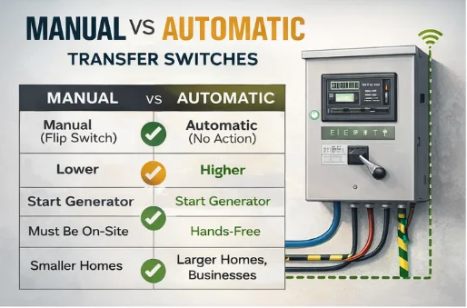 generator changeover switch manual vs automatic comparison