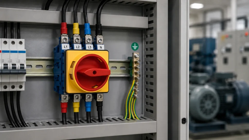 three phase isolator switch control panel wiring