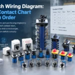 LW26 rotary cam switches with a contact chart and wiring diagram